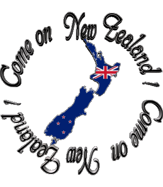 Map - Flag Come on New Zealand Inglés Mensajes 