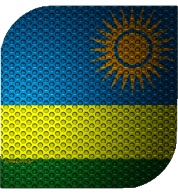 Square Rwanda Africa Flags 