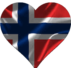 Coeur Norvège Europe Drapeaux 
