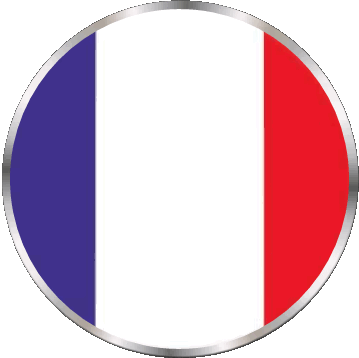 Round National France Flags 
