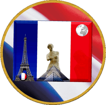 Round National France Flags 