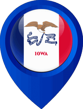Epingle de Localisation Iowa U.S.A - Etats Amériques Drapeaux 