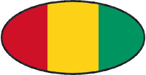 Ovale 01 Guinée Afrique Drapeaux 