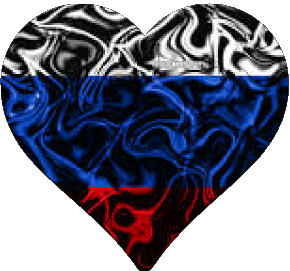 Coeur Russie Europe Drapeaux 