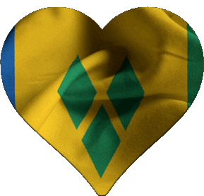 Coeur Saint Vincent et les Grenadines Amériques Drapeaux 