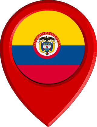 Epingle de Localisation Colombie Amériques Drapeaux 