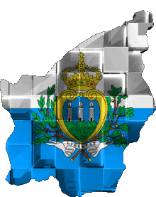 Carte Saint Marin Europe Drapeaux 