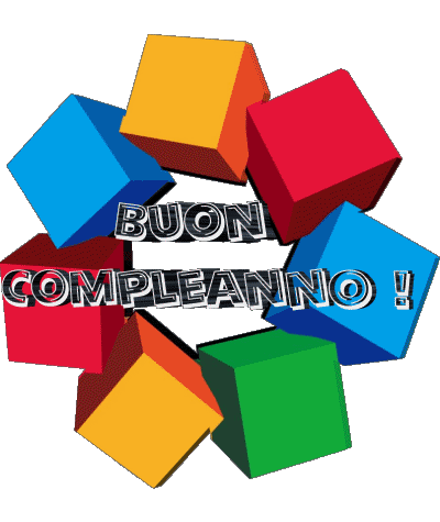 004 Fond Transparent Astratto - Geometrico Buon Compleanno Italien Messages 