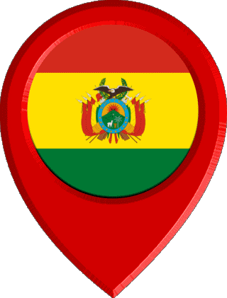 Marcador de ubicación Bolivia América Banderas 
