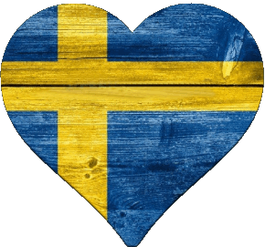 Heart Sweden Europe Flags 