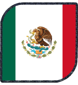 Square Mexico America Flags 