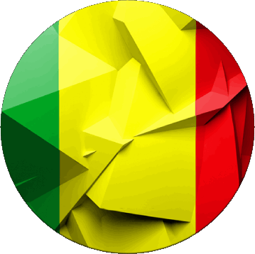 Round Mali Africa Flags 