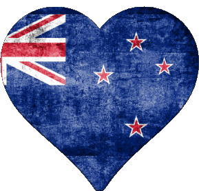 Heart New Zealand Oceania Flags 