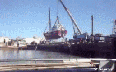 Mise à l eau Boote Transport Humor -  Fun 