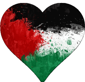 Corazón Palestina Asia Banderas 