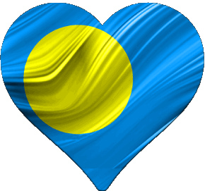 Coeur Palaos Océanie Drapeaux 