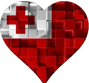 Heart Tonga Oceania Flags 