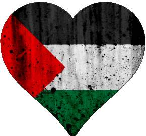 Heart Palestine Asia Flags 