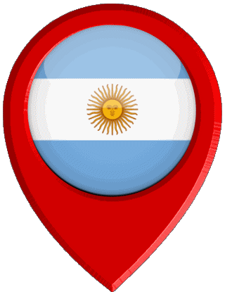 Location Pin Argentina America Flags 