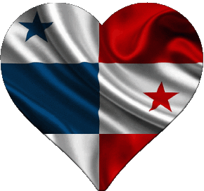Corazón Panamá América Banderas 