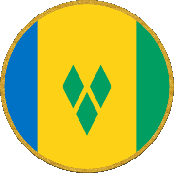 Rond Saint Vincent et les Grenadines Amériques Drapeaux 