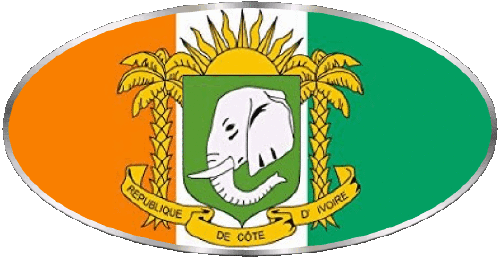 Ovale 01 Côte d Ivoire Afrique Drapeaux 