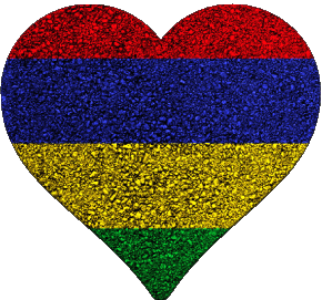 Corazón Isla mauricio África Banderas 