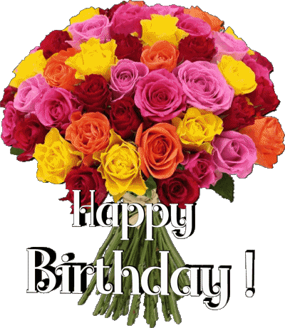 016 Sfondo trasparente Floral Happy Birthday Inglese Messagi 