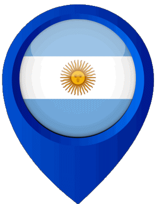 Marcador de ubicación Argentina América Banderas 
