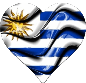 Coeur Uruguay Amériques Drapeaux 