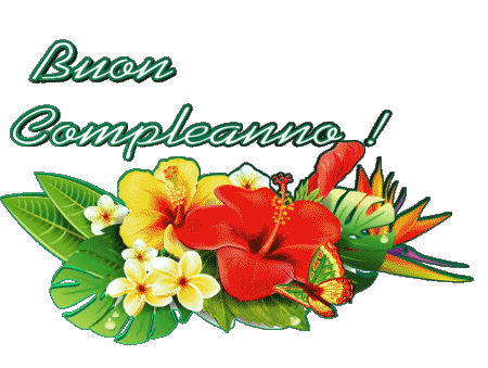 001 Fondo transparente Floreale Buon Compleanno Italiano Mensajes 