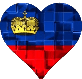 Corazón Liechtenstein Europa Banderas 