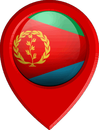 Standort-Pin Eritrea Afrika Fahnen 