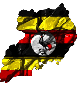 Mapa Uganda África Banderas 