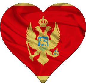 Coeur Monténégro Europe Drapeaux 