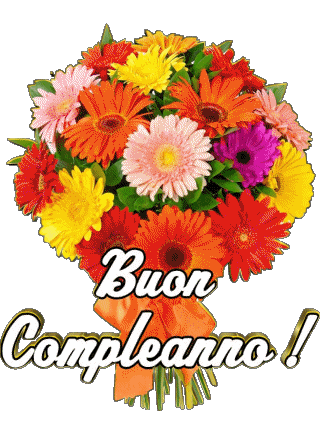 003 Transparenter Hintergrund Floreale Buon Compleanno Italienisch Nachrichten 