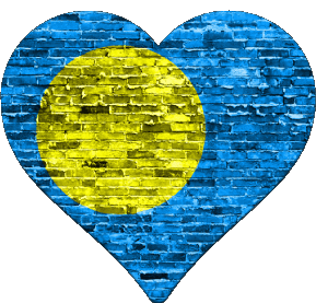 Corazón Palau Oceanía Banderas 