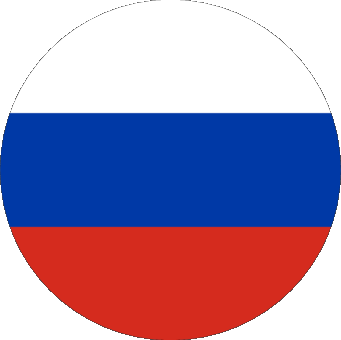 Round Russia Europe Flags 