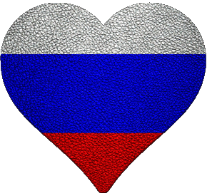 Herz Russland Europa Fahnen 