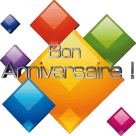 014 Fondo transparente Abstrait - Géométrique Bon Anniversaire Francés Mensajes 