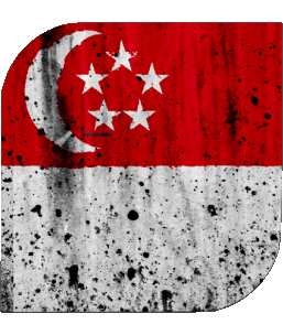 Carré Singapour Asie Drapeaux 