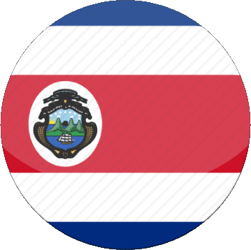 Round Costa Rica America Flags 
