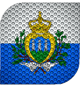 Square San Marino Europe Flags 