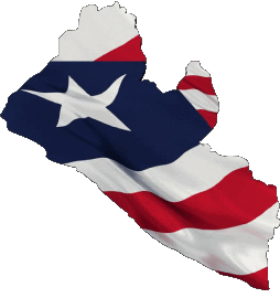 Mapa Liberia África Banderas 