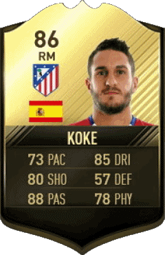 Jorge Resurrección - Koke Espagne F I F A - Joueurs Cartes Jeux Vidéo Multi Média 