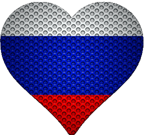 Herz Russland Europa Fahnen 