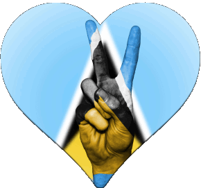 Coeur Sainte Lucie Amériques Drapeaux 