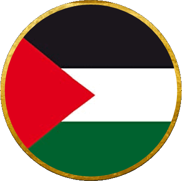 Round Palestine Asia Flags 