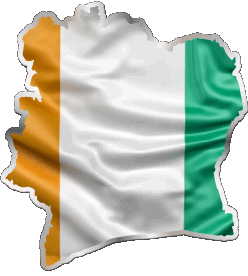 Map Ivory Coast Africa Flags 