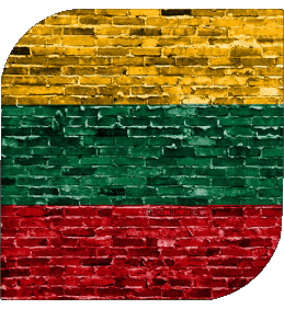 Quadrato Lituania Europa Bandiere 